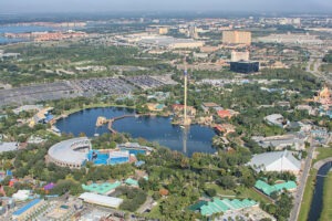 Aerial view of SeaWorld Orlando