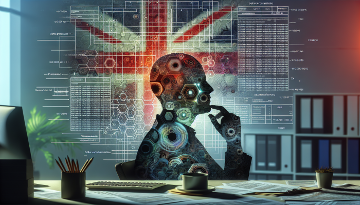 Are Debt Consolidation Fees Tax-Deductible: A Guide | DCL Individual in an office considering debt consolidation fees, surrounded by financial documents and the UK flag.