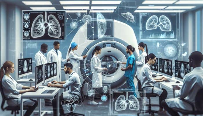 A state-of-the-art medical lab in Bloxwich equipped with a FibroScan device and advanced imaging technology for liver diagnostics.
