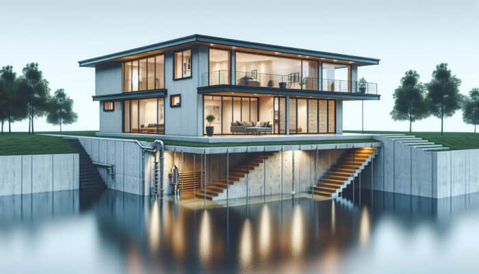 Basement Drainage Services in West Vancouver: Modern West Vancouver home with an effective basement drainage system, preventing water damage and mould.