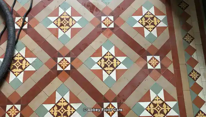 Understanding Pigments and Tile Composition. An example of different pigments in a Victorian Clay tile floor